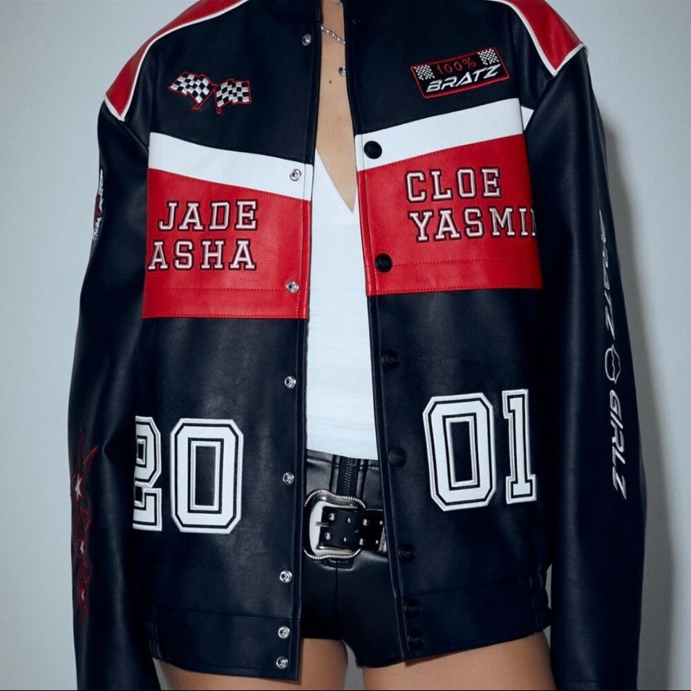 FOREVER 21 x BRATZ Women's Black and Red Moto Jacket